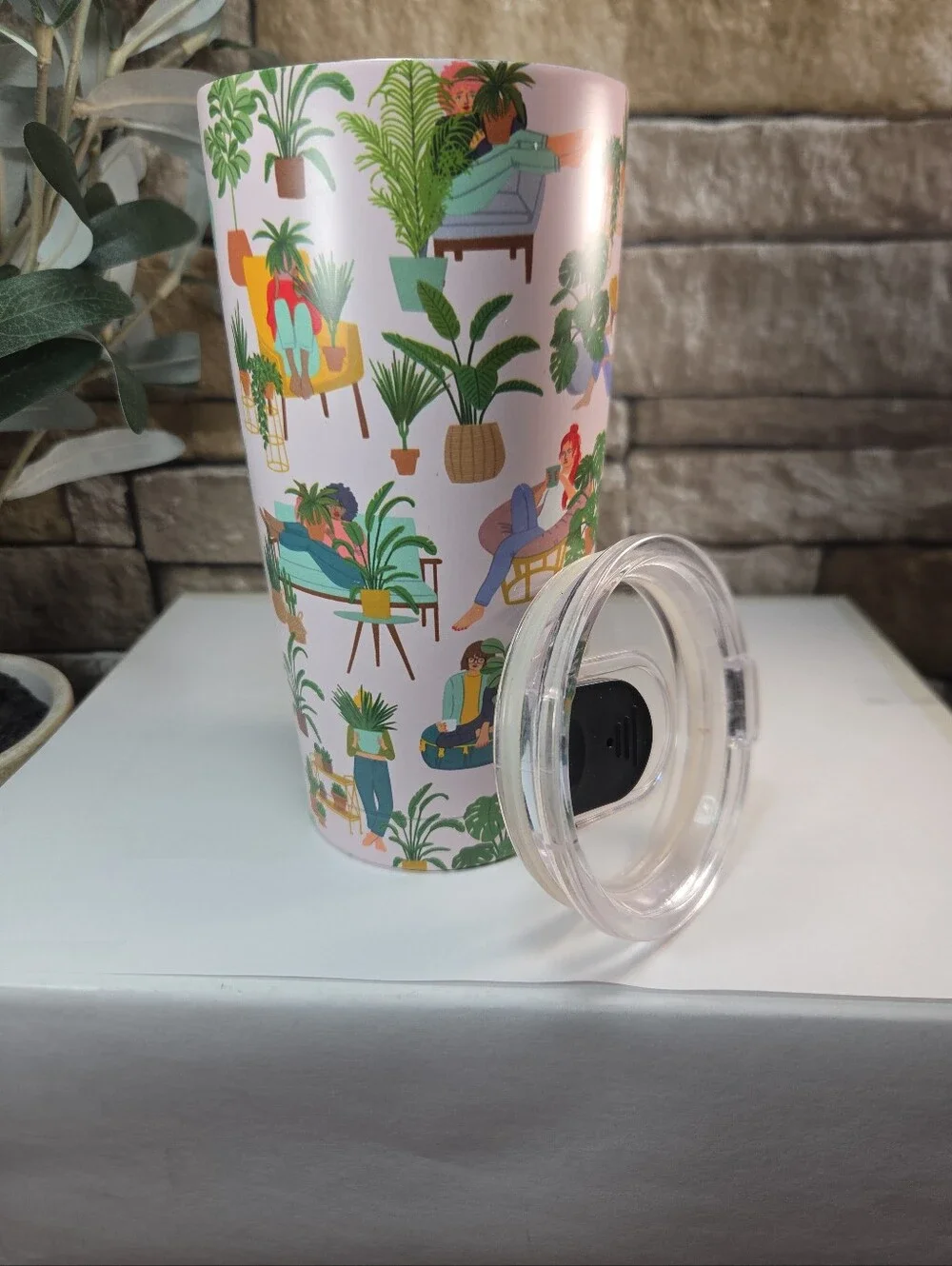 CRAZY PLANT LADY-Double Walled Stainless Women & Houseplants Tumbler Travel Lid